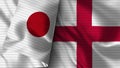 England and Japan Realistic Flag Ã¢â¬â Fabric Texture Illustration Royalty Free Stock Photo